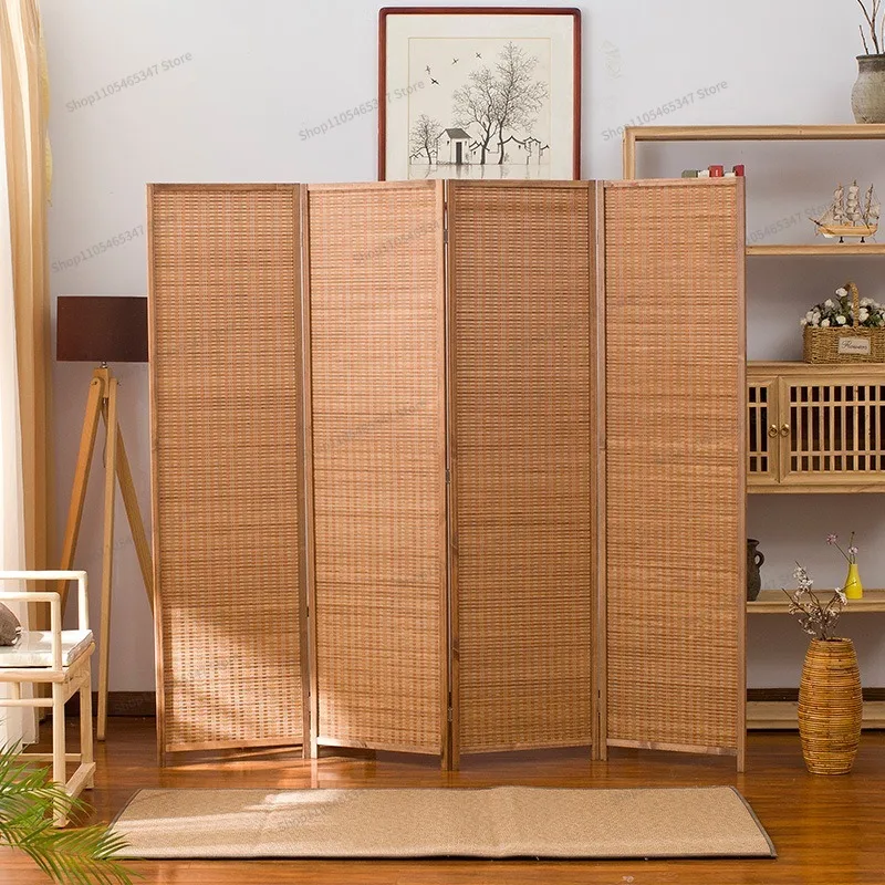 For Screen Partition Folding Chinese Style Household Simple Modern Solid Wood Bamboo Brown