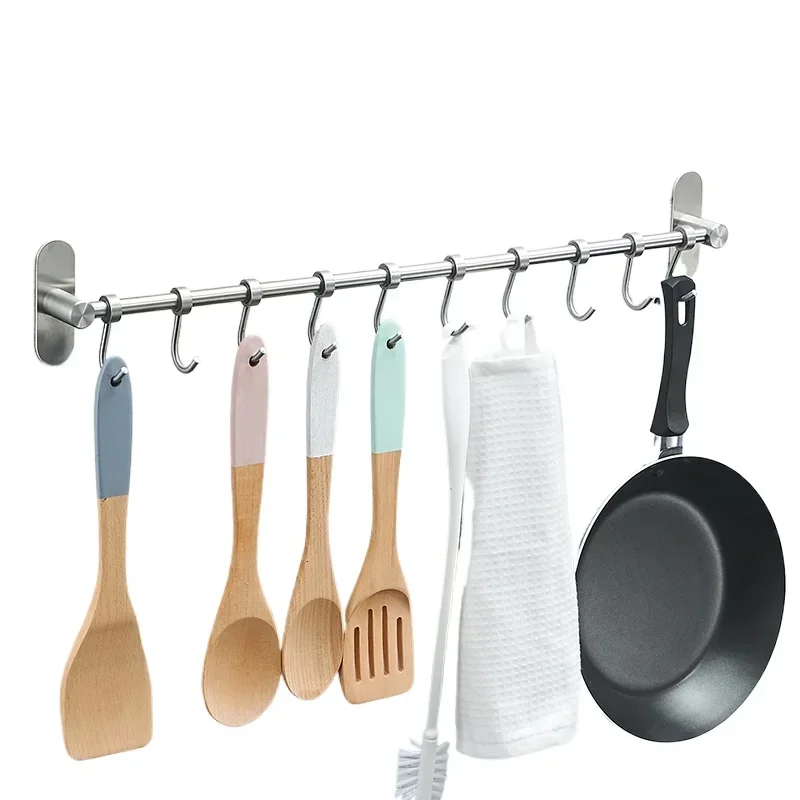 Kitchen Hook Stainless Steel Wall Active Kitchenware Rod Shelf Spoon Shovel Hook Rack