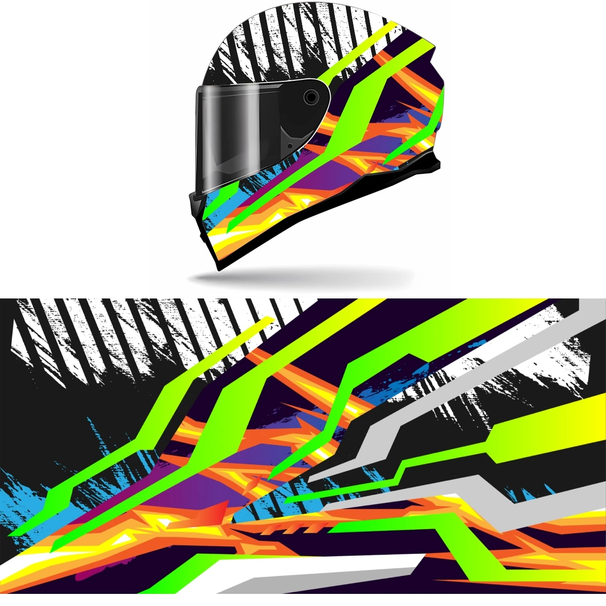 

Colorful irregular pattern Motorcycle Helmet Stickers Self Adhesive Racing Custom Helmet Decal Wrap Vinyl Decal Stickers