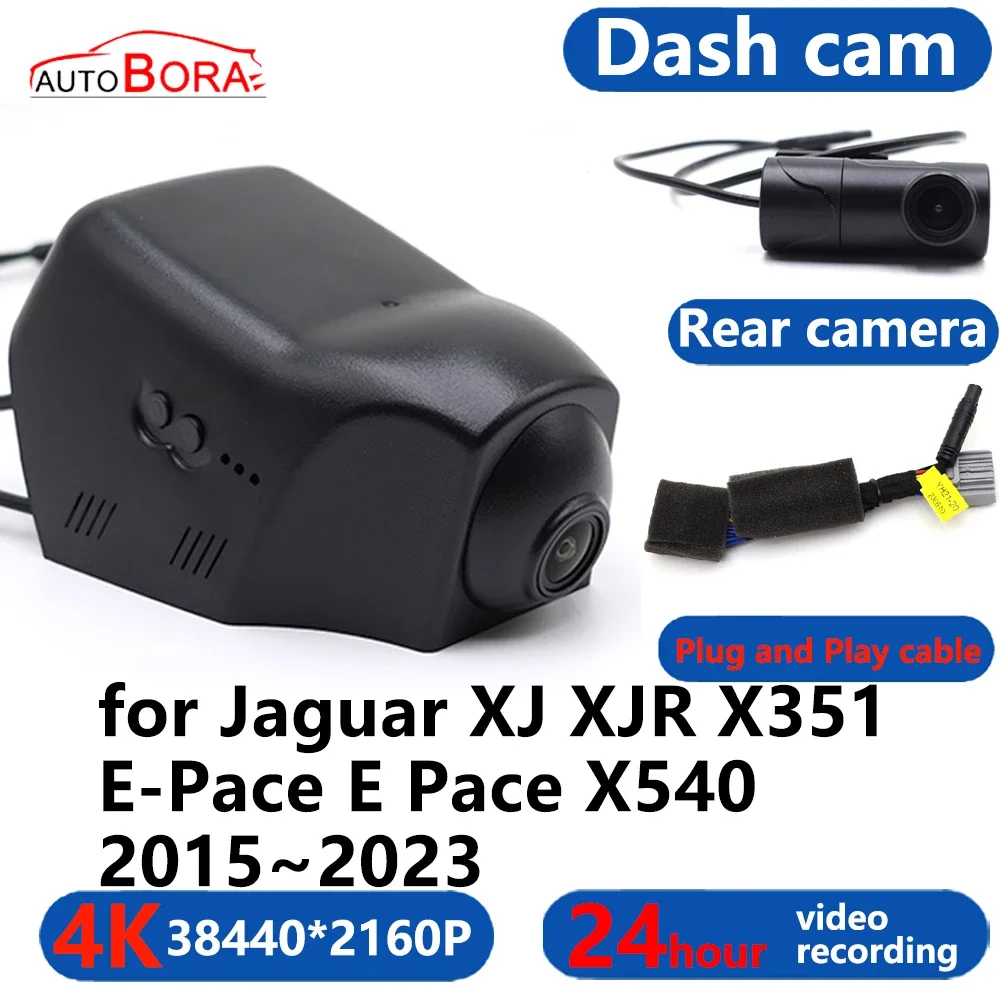 

AutoBora 4K Wifi 3840*2160 Car DVR Dash Cam Camera 24H Video Monitor for Jaguar XJ XJR X351 E-Pace E Pace X540 2015~2023