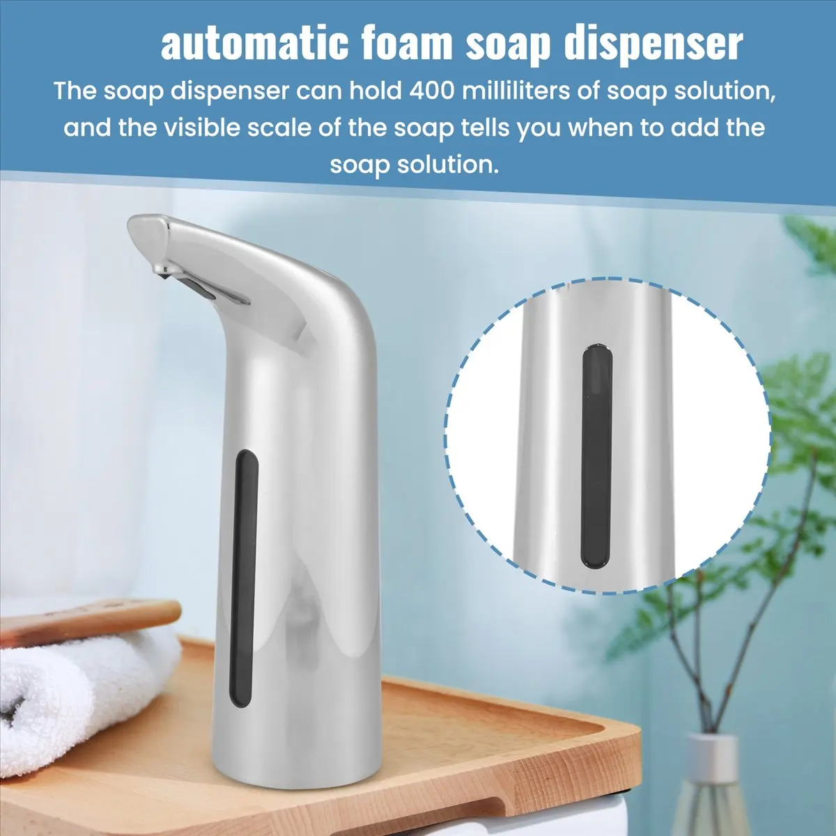 A36R Automatische Zeepdispenser Touchless 400Ml, Automatische Sensor Zeepdispenser, Afwasmiddeldispenser voor Keuken Badkamer Hotel