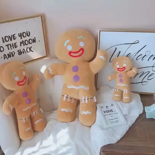 21 Arten Cartoon Weicher Lebkuchenmann Plüschpuppe Kissen Anhänger Weihnachts-Lebkuchen Plüschtier Heimdekoration Geschenk für Jungen und Mädchen – Detail 16