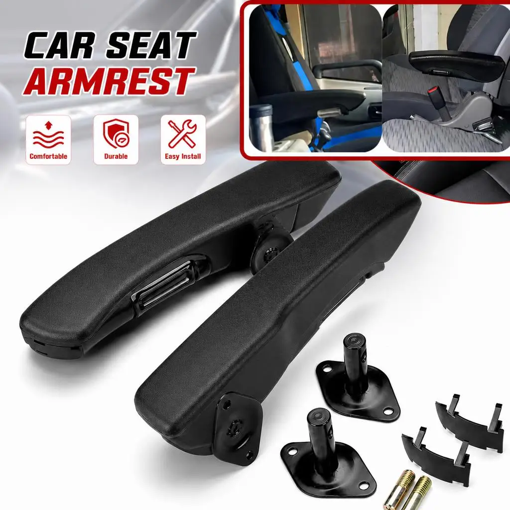 Image of Universell Einstellbare Auto-Armlehnen Paar-Set PU-Leder Links Rechts Handauflage Armstütze für LKW Wohnmobil Boot Van Automobil