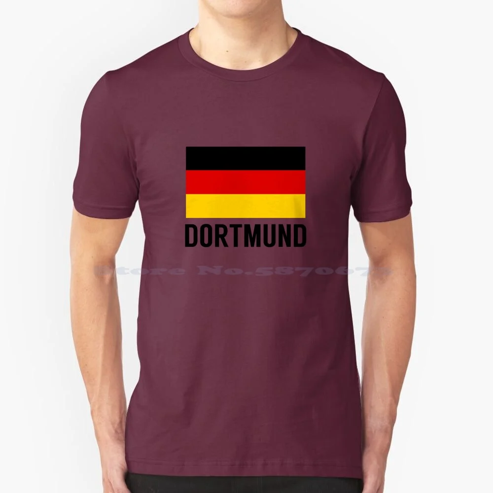 Dortmund-Germany Flag T Shirt 100% Cotton Tee Germany Flag German Flag Europe Dortmund