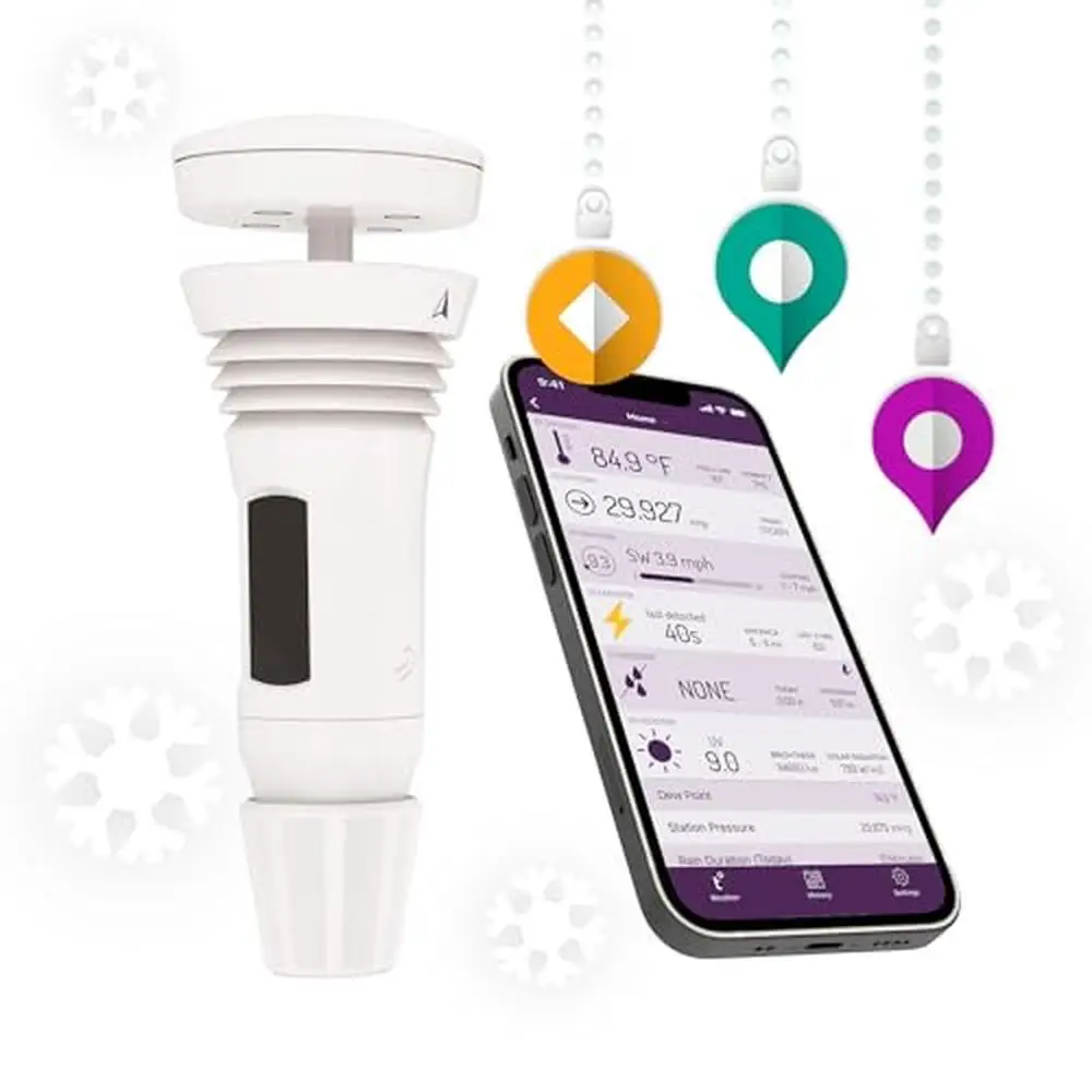 

Tempest Weather System Wireless Forecasting with Wind Meter & Rain Gauge Solar Powered Lightning Detection & Alerts Smart Home