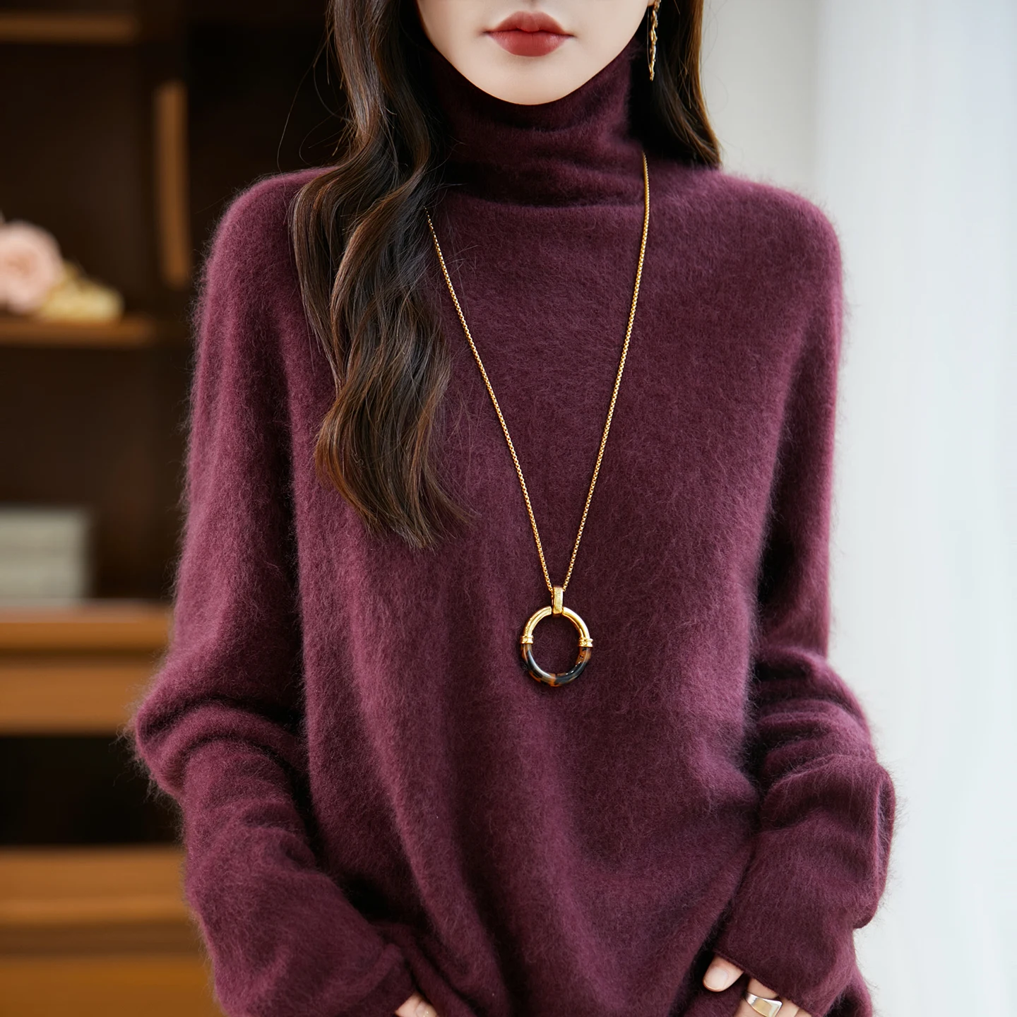 

ZOCEPT Winter Women Sweater Solid 100% Merino Wool Turtleneck Knitted Pullovers Slim Soft Warm Female Long Sleeve 8 Colors