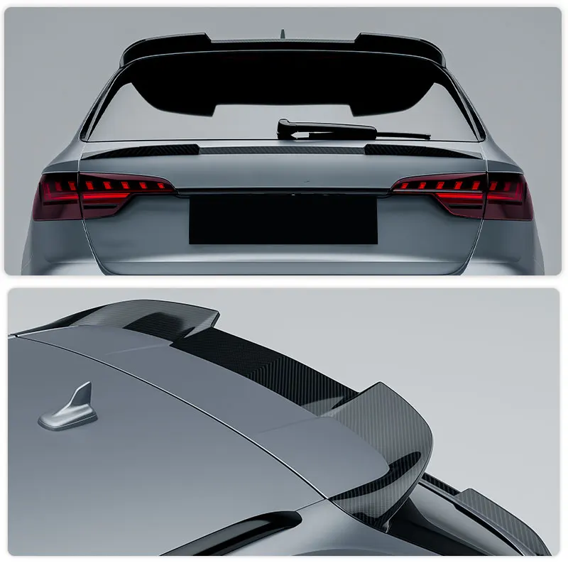 Full Carbon Fiber Rear Roof Spoiler Wings for Audi A4-Sline S4 B9 B9.5 2016-2025 Car Racing Rear Spoiler Window Trim Wing Lip