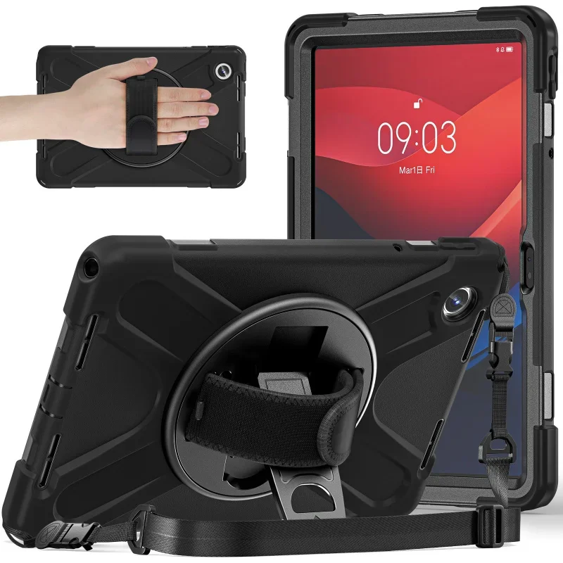 

For Lenovo Tab M11 K11 11 inch Xiaoxin pad 2024 11 inch tb331fc tb330fu armor kickstand cover shoulder strap shockproof case