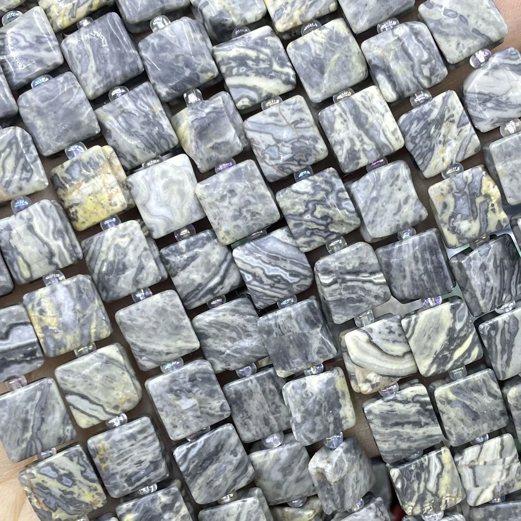 10MM Naturstein Flache Würfel Crazy Agate Lose Zwischenperlen für Schmuckherstellung, Charme, DIY Armband, Halsketten-Zubehör 7,5 – Detail 6