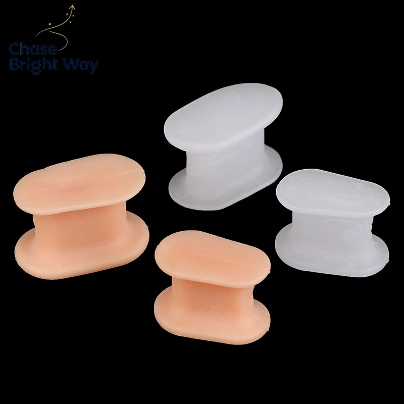 2Pcs I-shaped Gel Toe Splitter Separator Corrector Soft Silicone Toe Protector Spacer Foot Care Tool