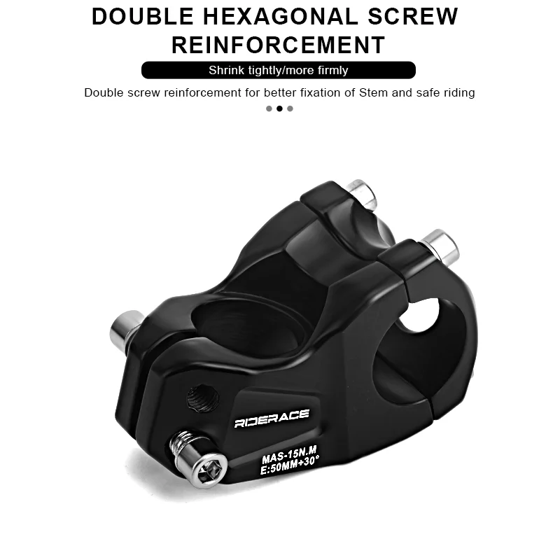 RIDERACE Bicycle Stem 30 Degree 50mm Short MTB Mountain Bike Riser Road Cycling 28.6 Front Fork Stem for 31.8mm Handlebar Parts
