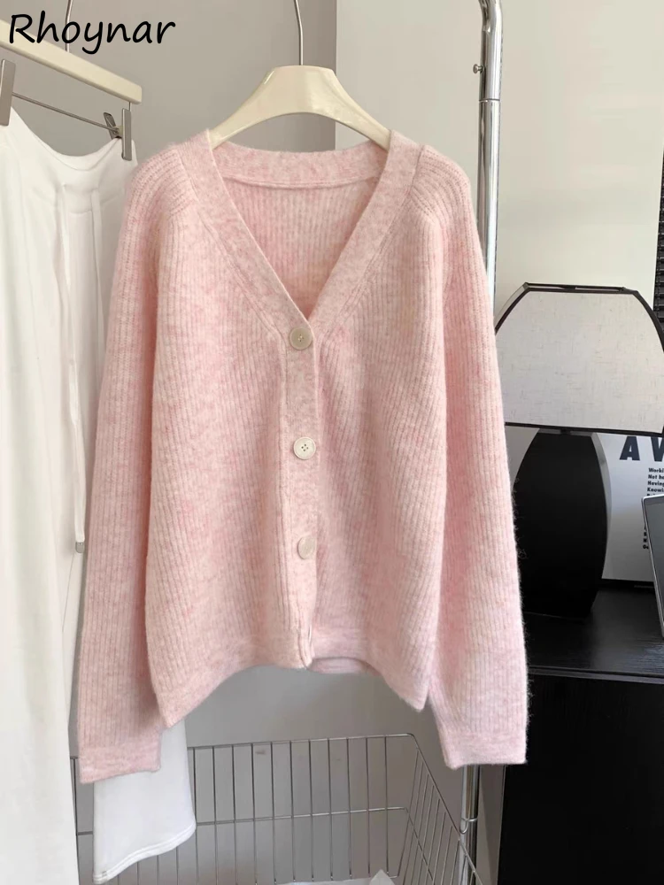 

Cardigan Women Spring Knitted Sweet Princess Baggy V-neck Casual Solid All-match Gentle Girlish Korean Style Lazy Soft Students