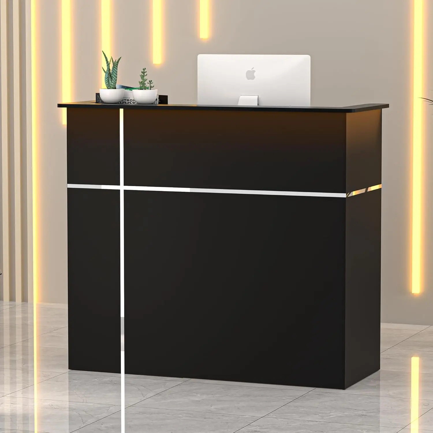 

Стойка ресепшн с прилавком, современный фронтальный стол с ячейками для хранения и полками, 50-дюймовая кассовая стойка, на заказ