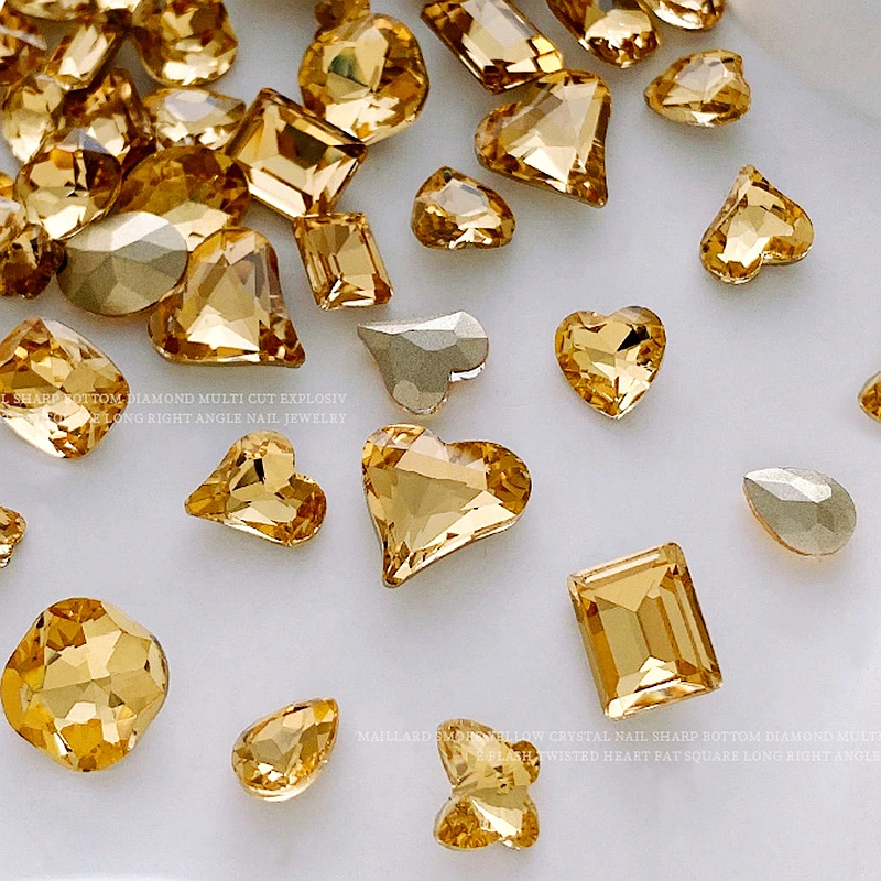 20PCS 3D Melard Color Scheme 3D Nail Art Rhinestone Pointed Bottomed Crystal Diamond Accessories For Nails Decoration Supplies