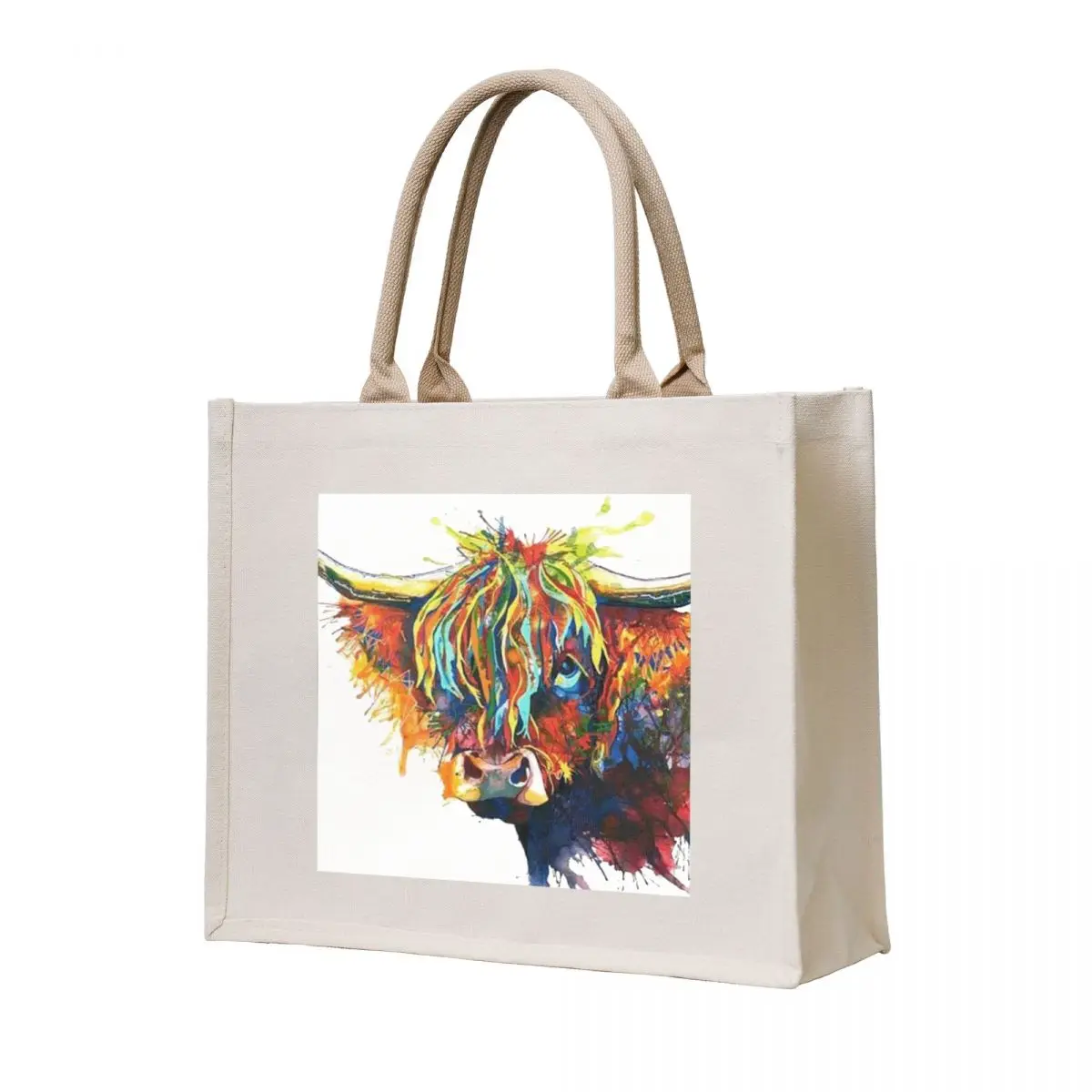 

Highland cow Tote Bag reusable grocery bags Canvas stote bag tote bag university