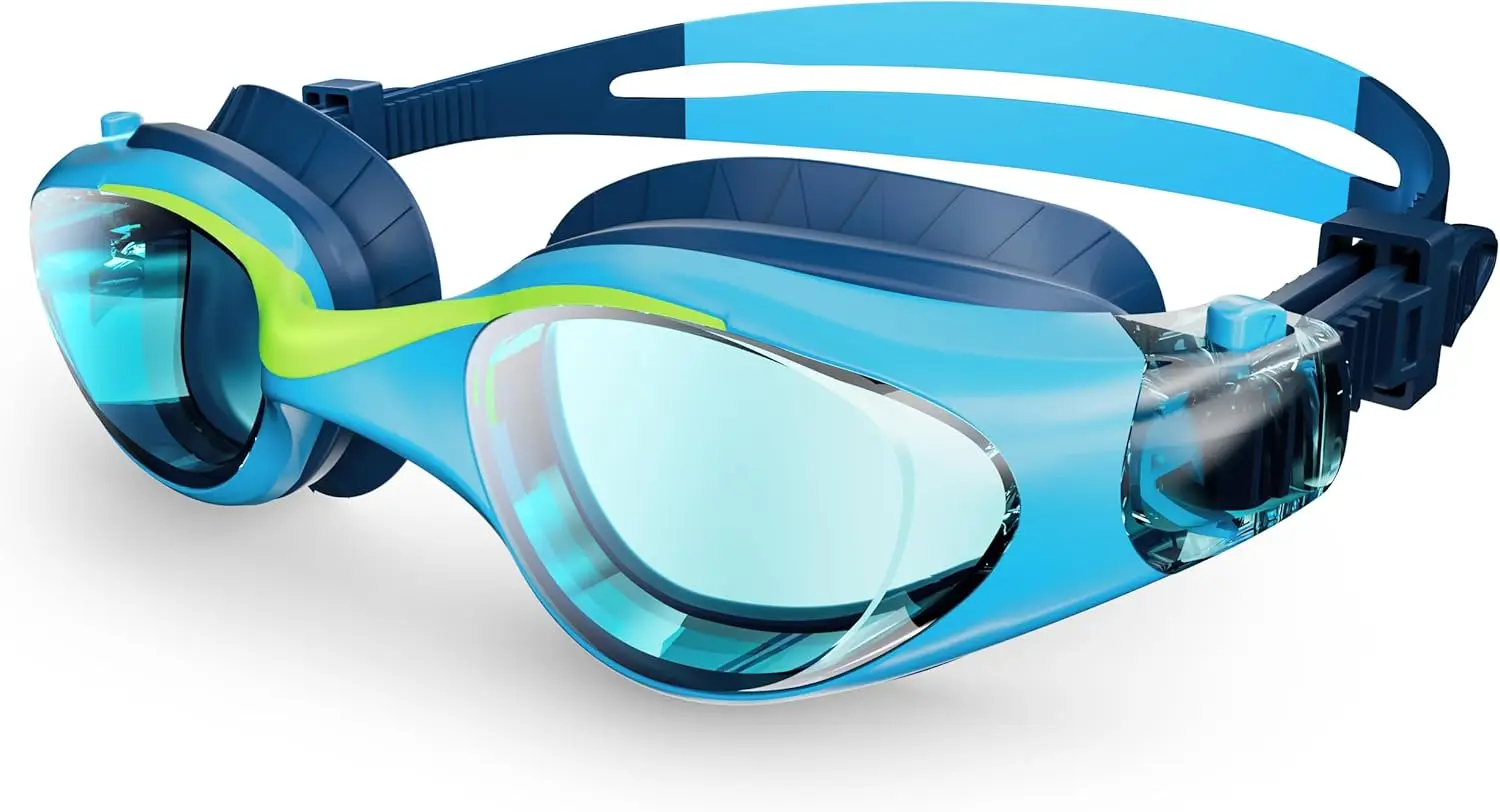 Kids Swim Goggles 6-14 Years, Anti-Fog UV Protection Clear Lens, Leakproof Pool Goggles for Boys and Girls