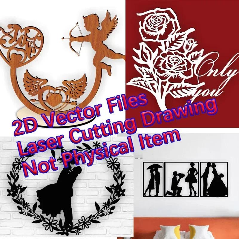 61 Valetine Day Theme Decoration 2D Laser Cutting Glowforge Cricut Vector Drawing Files