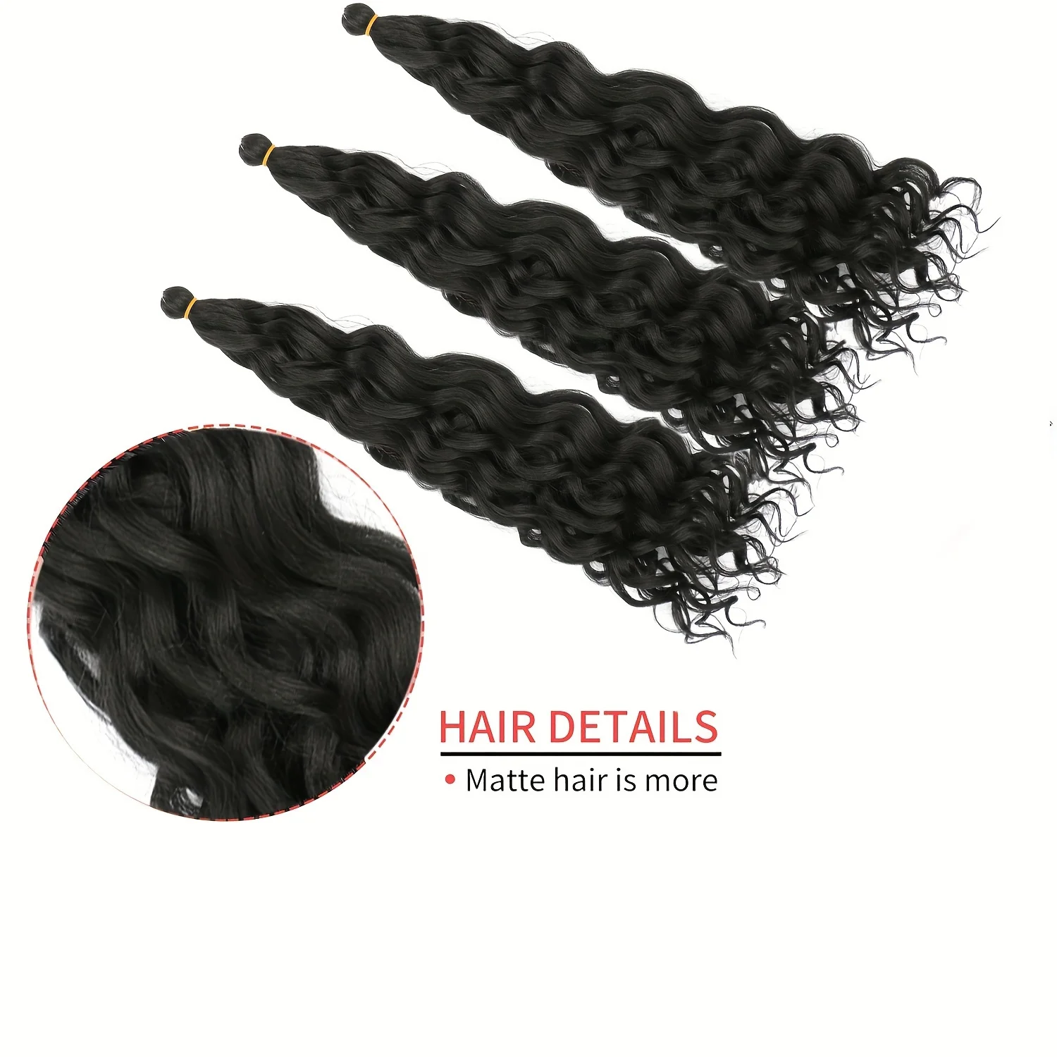 Extensiones de cabello trenzado sintético Hawaii Ocean Wave de 20 pulgadas, pelo Afro rizado Rubio degradado, pelo de ganchillo Natural para mujer