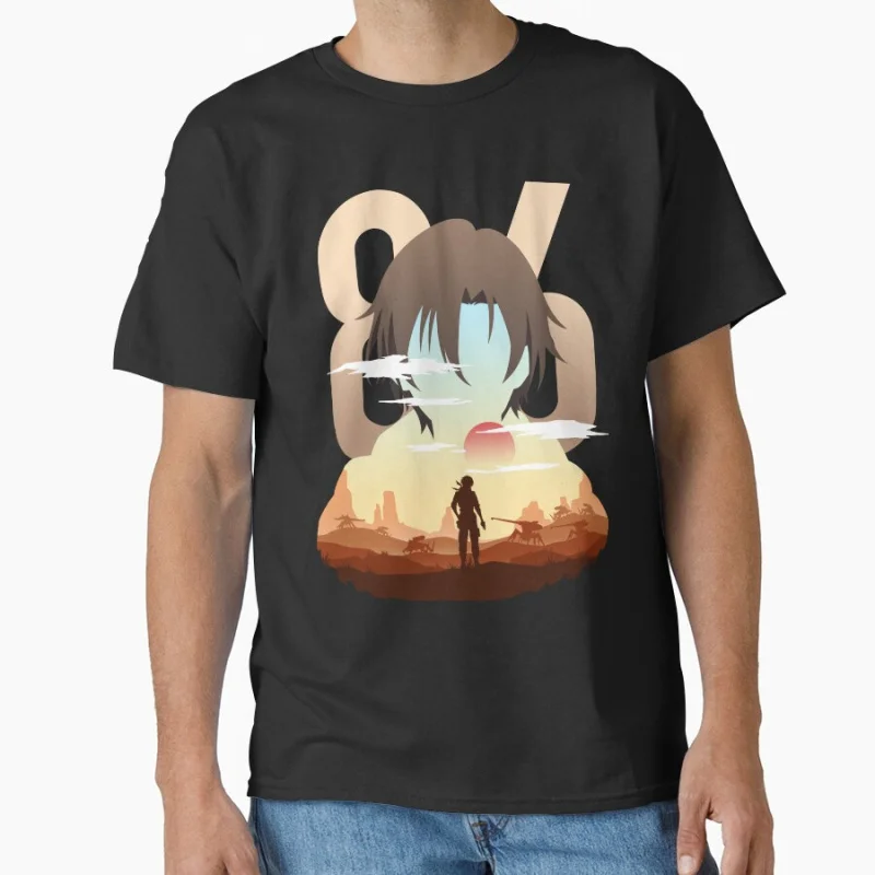 86 Eighty Six Landscape Science Fiction Light Novel Anime t shirt  for men 100% cotton Large size tops S-6XL Manga Gift Tshirt