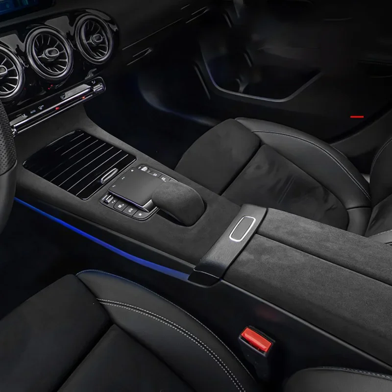 

Для Mercedes Benz A Class W177 CLA C118 2020 2021 2022 2023 2024 Alcantrara Замшевый автомобильный подлокотник, панель ручки переключения передач