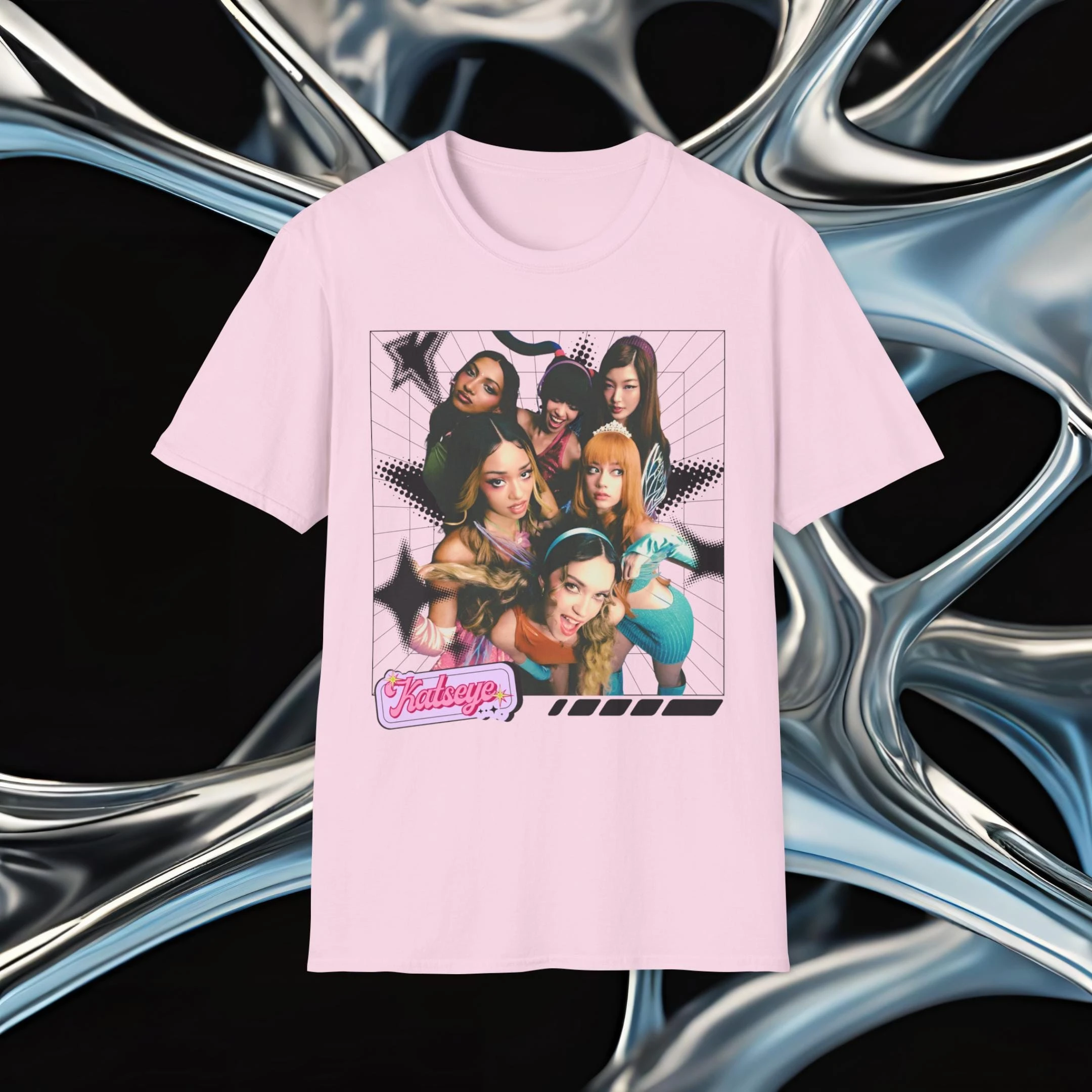 Katseye Y2K Star Unisex T-Shirt, Eyekon Design, Grafik-T-Shirt, Softstyle-Shirt, Oberteil im Vintage-Stil – Detail 3