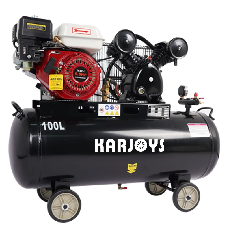 

Karjoys 100L 8bar 4hp Three Cylinder AC Piston Belt-Driven Industrial Air Compressor for Tire Inflating