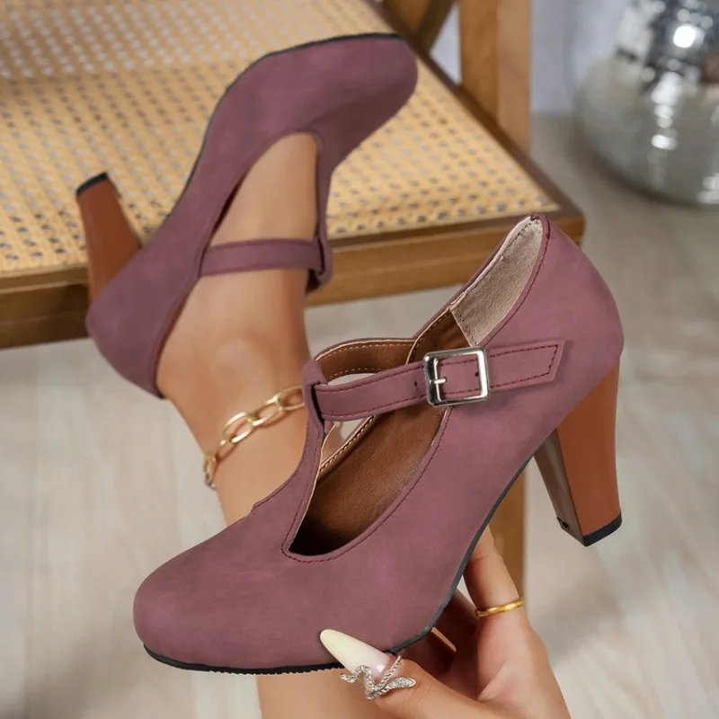 

Women's Spring New Retro Solid Color Casual Shoes Sexy Pointed Toe Women Single Shoes 2026 Comfortable High Heels 36-44