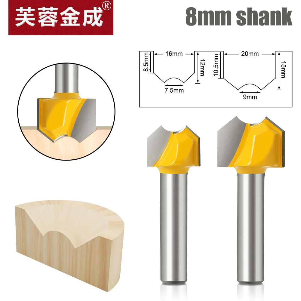 Tungsten Steel 8mm Handle Ingot Bead Double Round Bead knife, Carving machine,trimming machine,longan knife,wood Milling Cutter