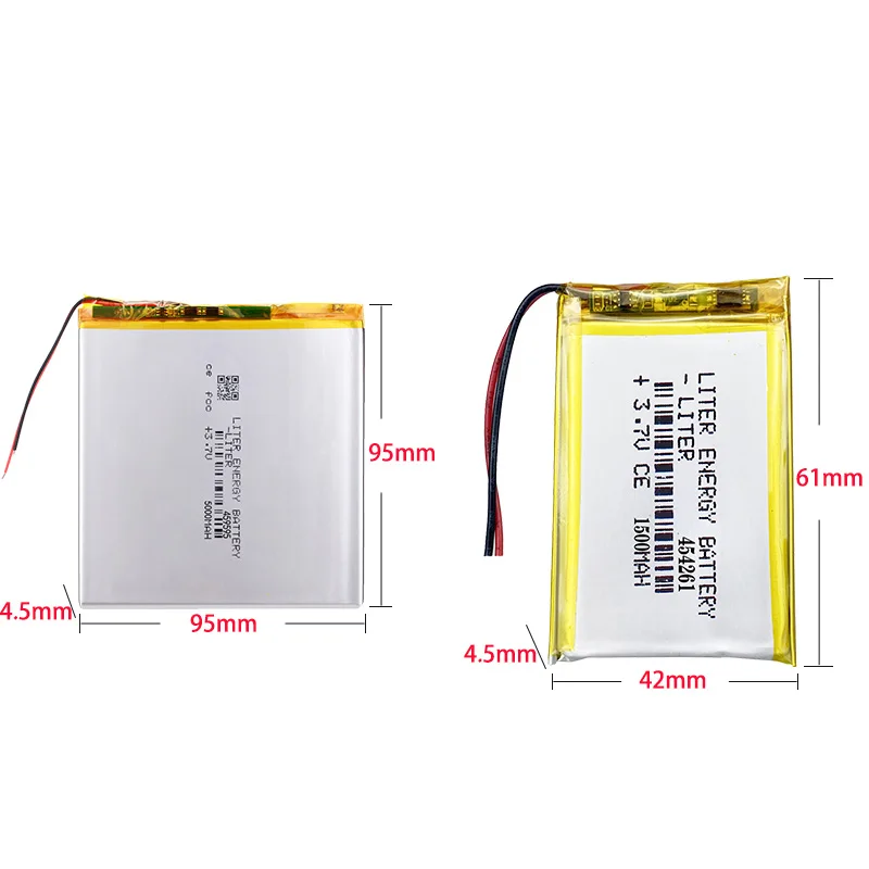454261 1500mah 459595 5000mah 3.7V Polymer Lithium Battery with Multiple Model Options