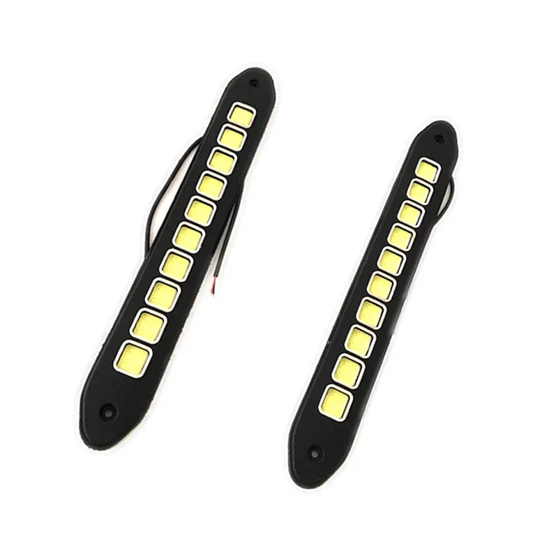 2Pcs Universal Car LED Daytime Running Light Car Highlight Waterproof Flexible 10Led COB Lamp Auto Exterior Accessories 12V