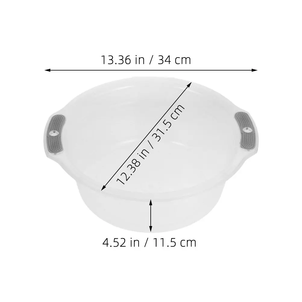 Plastic Round Wash Basin 13 Inch Large Capacity Lightweight for Home Dormitory Laundry Vegetable Washing Face Shampoo Dish Tub