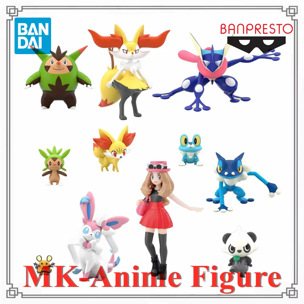 pokemon-bandai-original-scale-world-kalos-region-greninja-froakie-pancham-fennekin-chespin-dedenne-anime-figures-action-figure