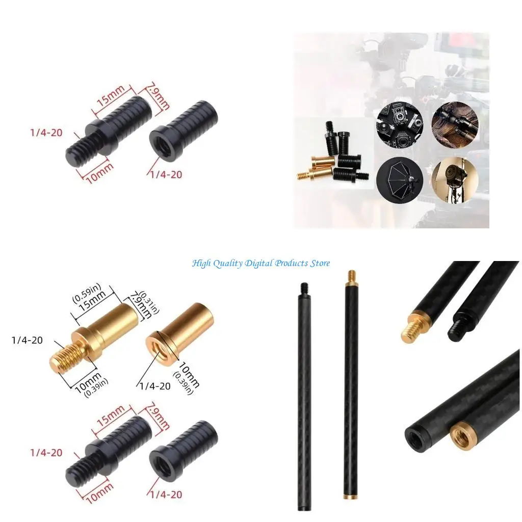 

U2JE Universal Extenders Screw Conversion Adapters 1/4in Screw Mount Fill Light Extension Poles Connectors Wide Compatibility