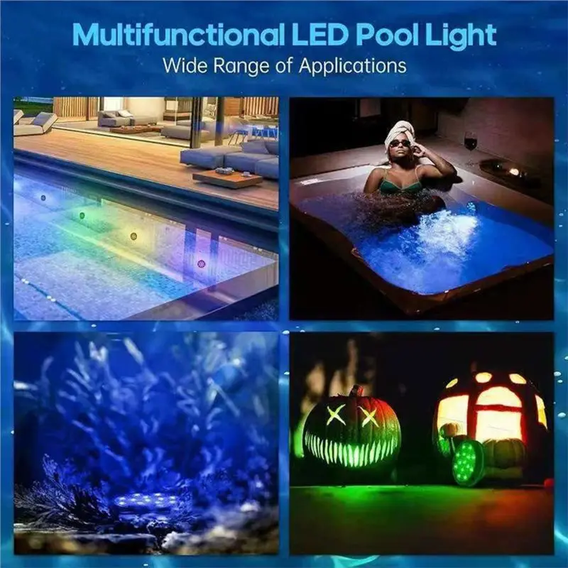 75STO-Rechargeable Underwater Submersible Pool Lights 4PCS Color Changing Led Floating Lights For Pond Aquarium