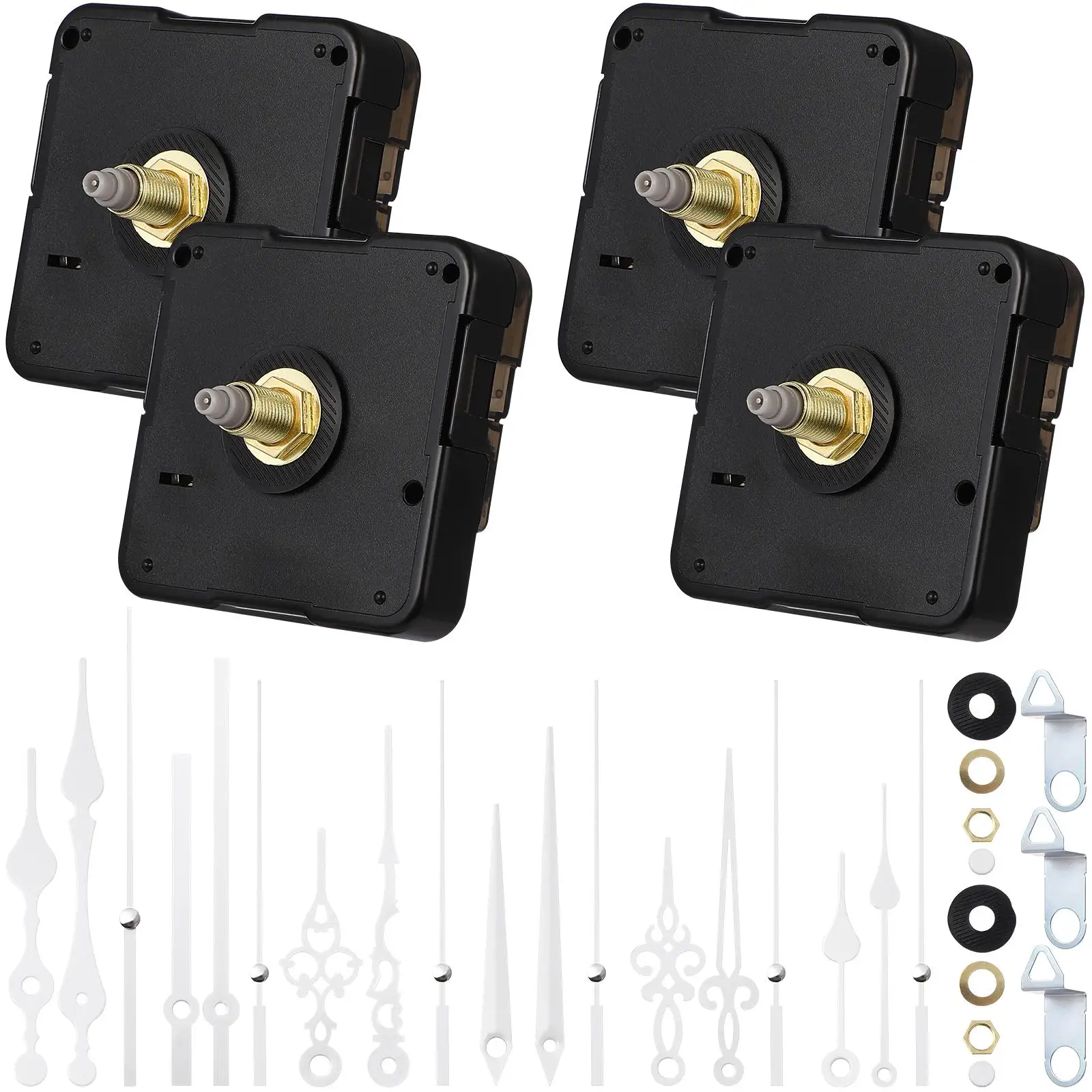 

4 Sets Movement White Plastic Hook I Axis Quartz Mechanisms Wall Clock Kits Clock Kit Diy Precision Timekeeping Parts