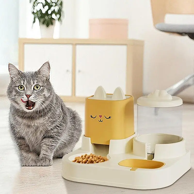 

pet Automatic Feeder cat Water Dispenser Large Capacity Dog Food Storage Container Double Bowl With Drinking Bottle Pet Supplies