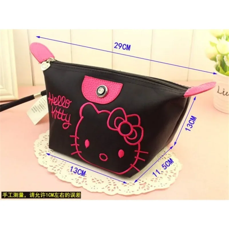 New Sanrio Hello Kitty Makeup Bag Anime Y2K Girls Storage Light Bag Cartoon Kawaii Large Capacity Waterproof PU Handbag Gift