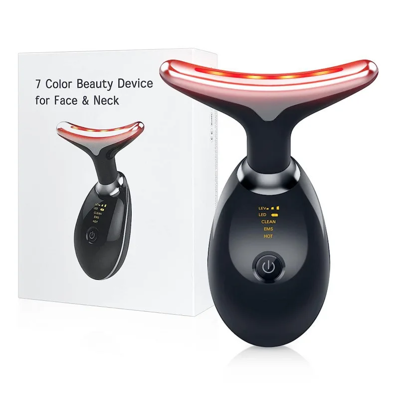 Neck Massager 7-color Light Vibration Beauty V-face Dolphin Neck Device
