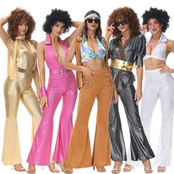 70's 80's Hippies Dance Cosplay Women Sexy Rock Disco Hippies Costumes Fancy Dress Adult Halloween Carnival Outfits Party