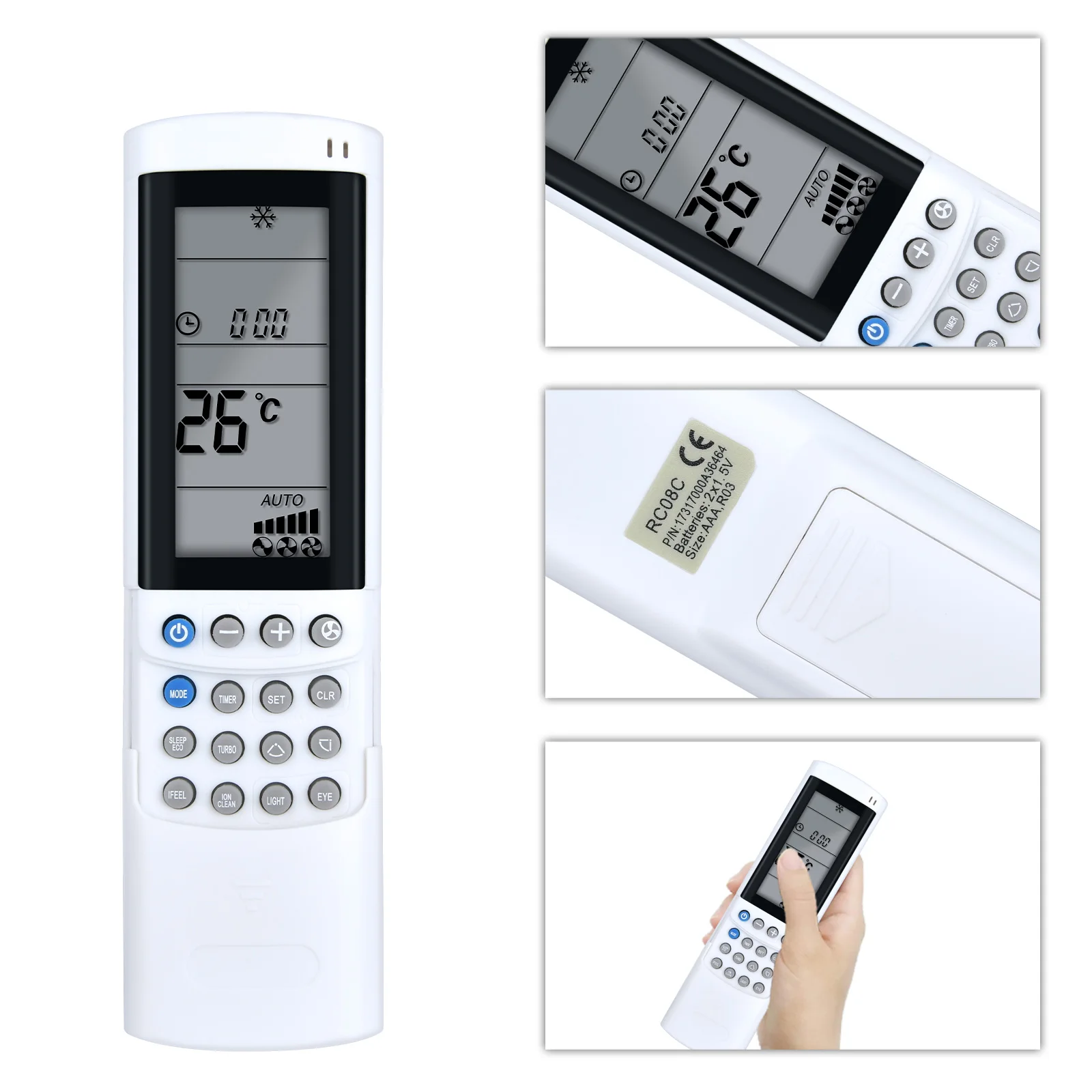 جهاز تحكم عن بعد RC08C جديد لـ Airwell Electra لمكيف الهواء Gree سلسلة HKD HND HCD