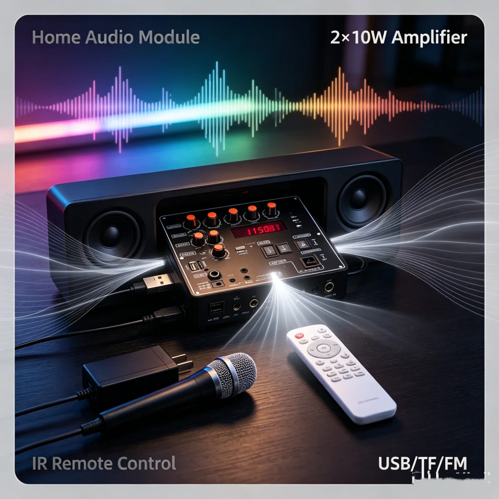 Dc 12v Wireless Bluetooth 5.0 Mp3 Player Decoder Board Audio Speaker D150bt 2x10w Amplifier Board Support Tf Card /usb/fm