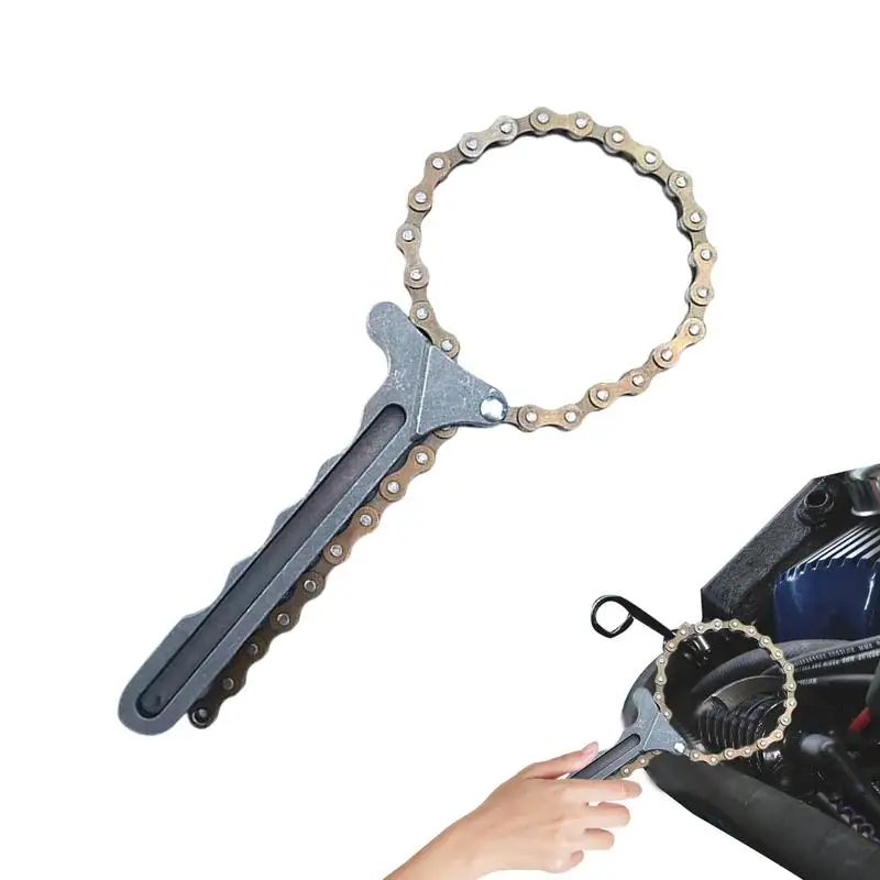 

Oil Filter Chain Removal Tool Heavy Duty Chain Wrench For Pipe Fittings Efficient Oil Filter Removal Ratcheting Chain Car