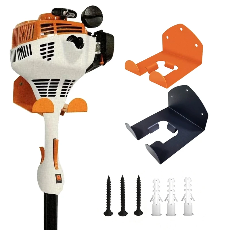 

Wall Mounted Garage Organizer Trimmer Shelf Storage Hanger Lawn Mower Rack Workshop Sturdy Organization
