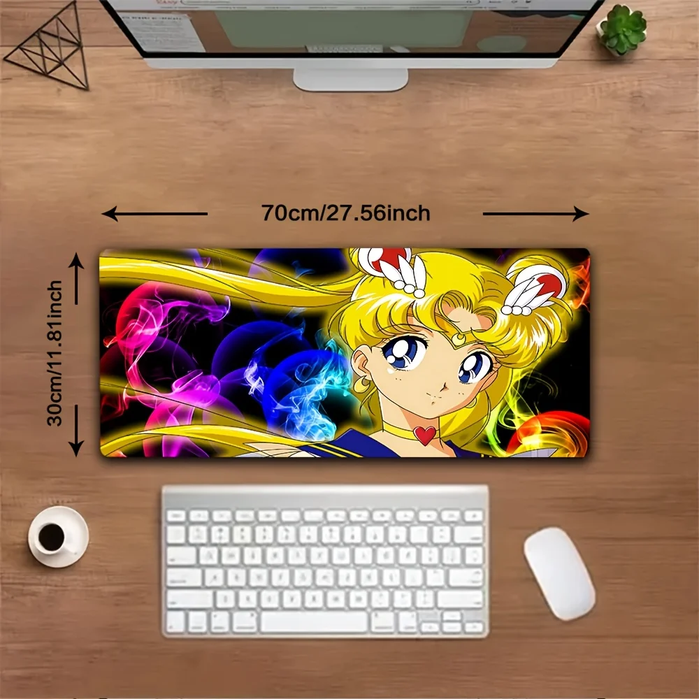 قطعة واحدة من لوحة ماوس الألعاب Sailor Moon - قاعدة مطاطية غير قابلة للانزلاق، سطح انزلاقي أملس، حصيرة مكتب أنيمي للكمبيوتر الشخصي والمكتب والمنزل - Perfect Sai #5