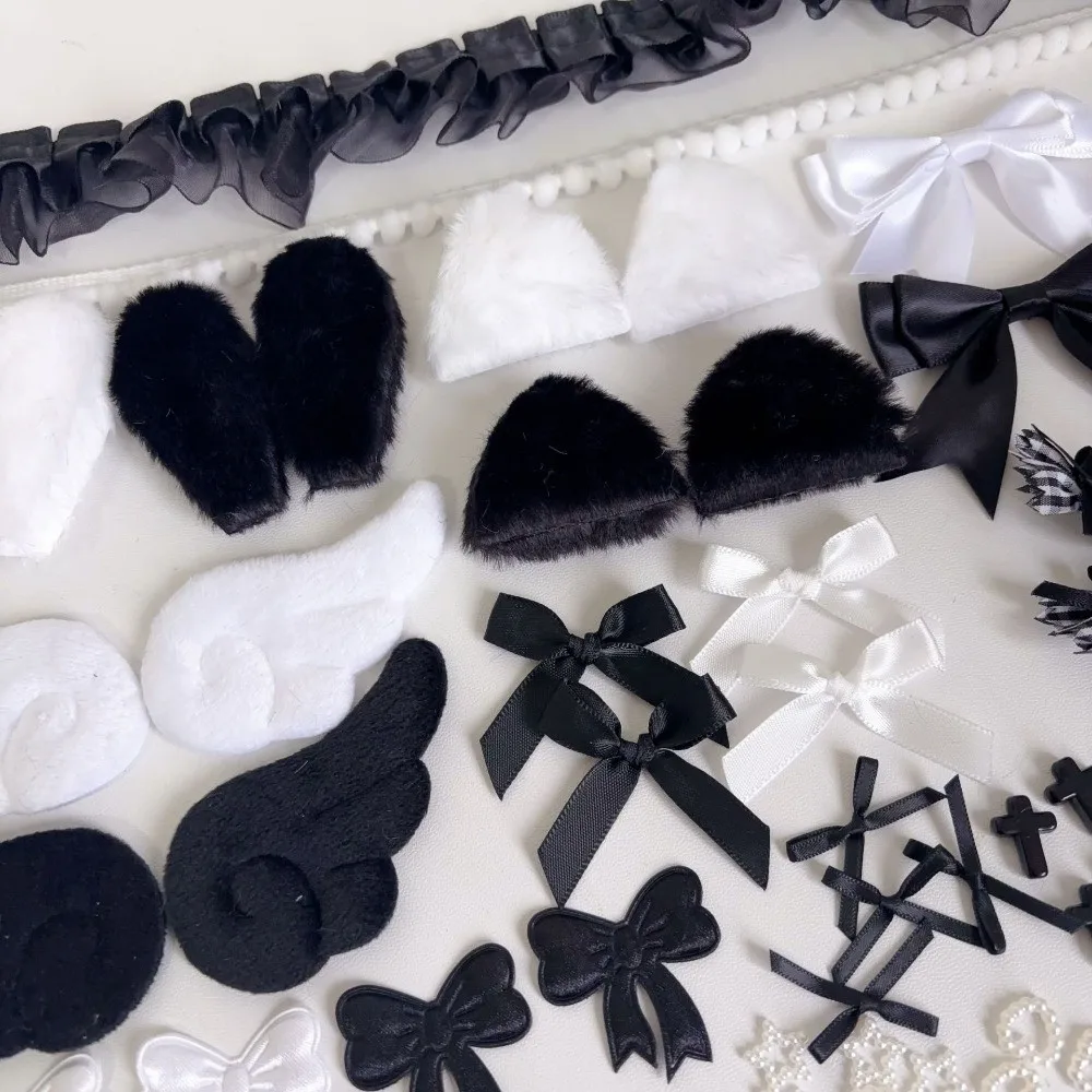 Sweet Lace Ribbon DIY Decor Kit Sweet Girly Bunny Ear Handmade Ita Bag Ornaments Wing Card Badge Size Bag Accessories Hand Craft