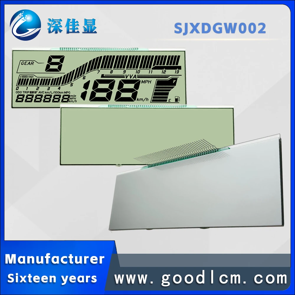 custom segment GW002 lcd display Cheap price HTN positive 4.5v segment displays screen  lcd 7 monochrome segment lcd display