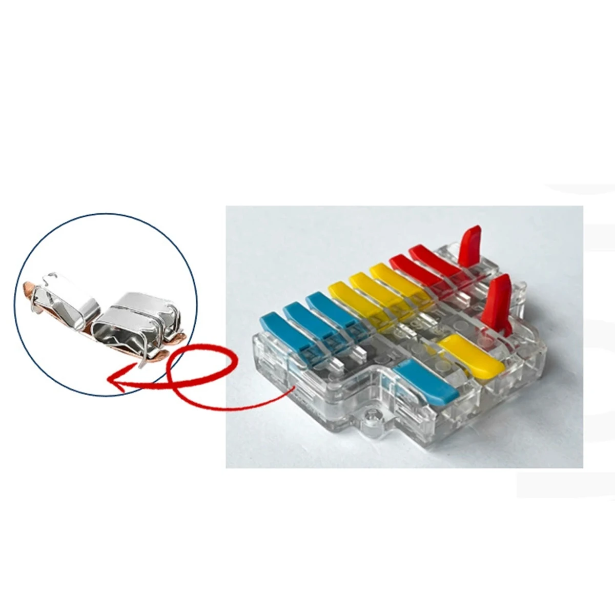 Transparent LT-636 Mini Fast Wiring Connector Push In Terminal Block LED Light Wiring Splitter Multi-way Branch Cable Connector