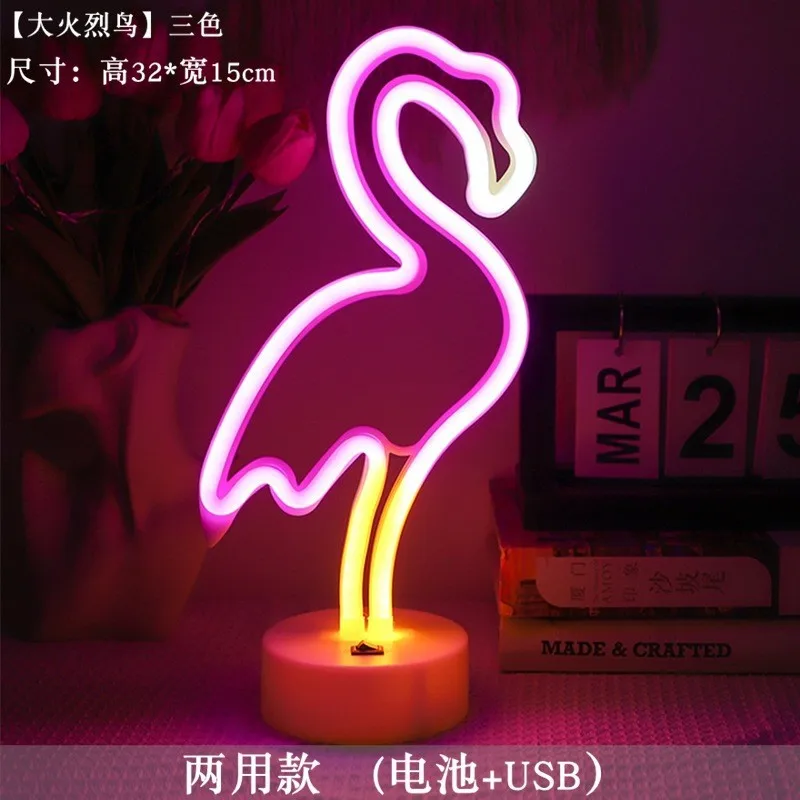 LED Eggplant Flamingo Neon Signs Light Room Wall Decor Acrylic Fruit Night Light for Bedroom Wedding Party Christmas Decorations