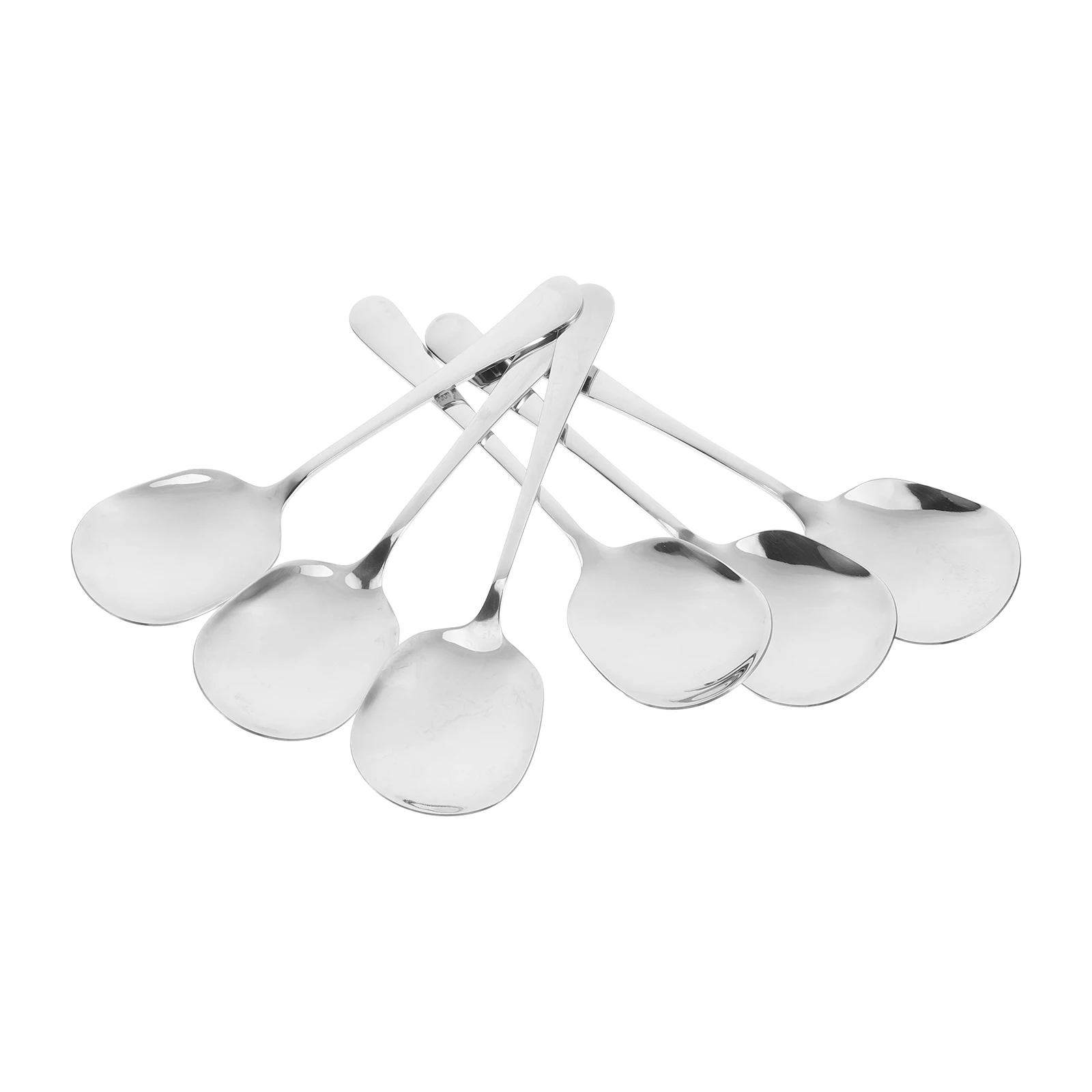 

6 шт., 8,3-дюймовые сервировочные ложки из нержавеющей стали, можно мыть в посудомоечной машине, прочный половник для супа с круглой головкой для кухни, шведского стола, вечеринки, большой