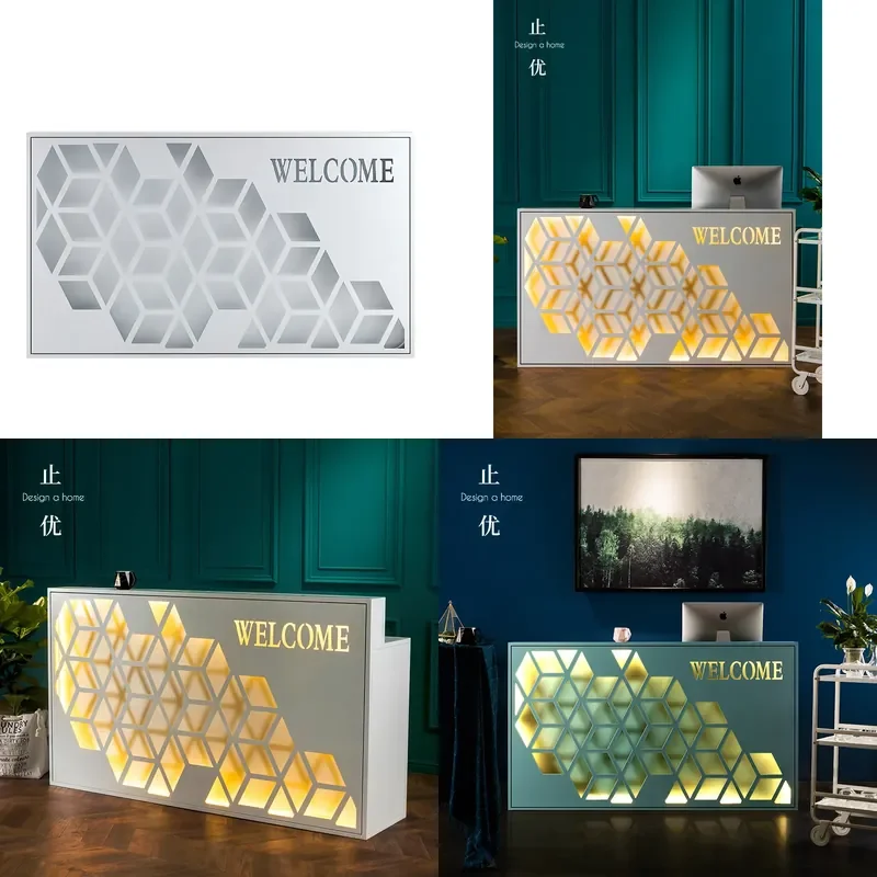 Modern Minimalist Small Reception Desk for Beauty Salon Nail Bar Clothing Store Milk Tea Shop Front Counter